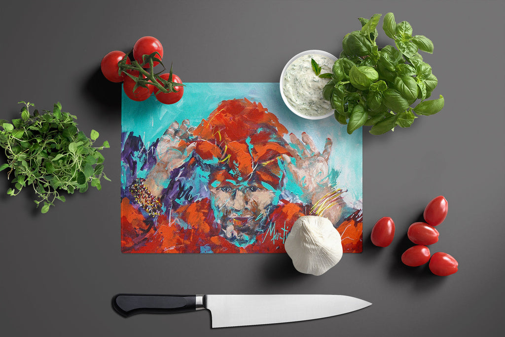 Fortune Teller Cutting Board Tempered Glass Kitchen Cutting Surface, Heat Resistant Chopping, Non-Slip Feet, Food Prep & Serving