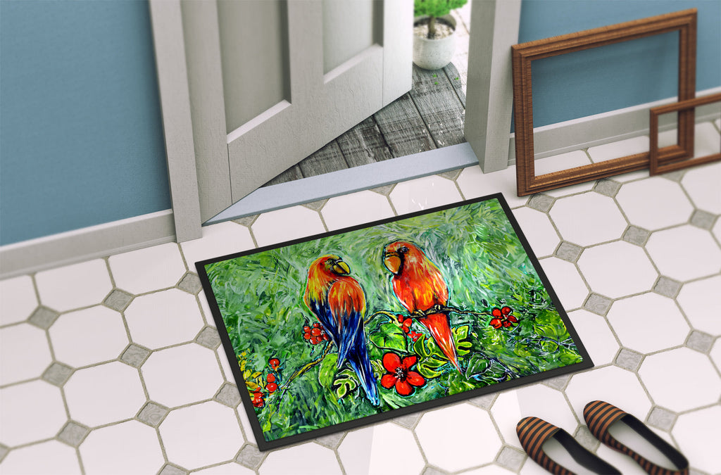 Fred and Freda Parrots Doormat Indoor Outdoor 18H X 27W Front Door Mat Rugs for Entryway, Non Slip Washable