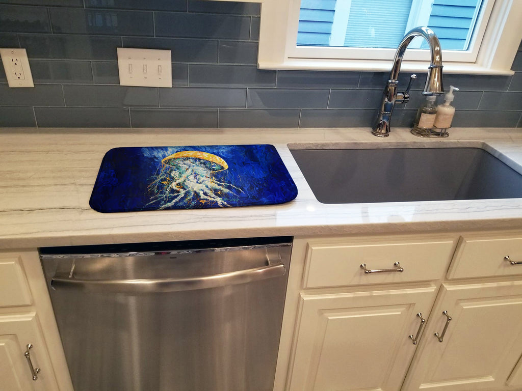 Free Fall Jellyfish Dish Drying Mat Absorbent Dish Drying Mat Pad for Kitchen Counter Dish Drainer Mat for Countertop, 14 x 21", Multicolor