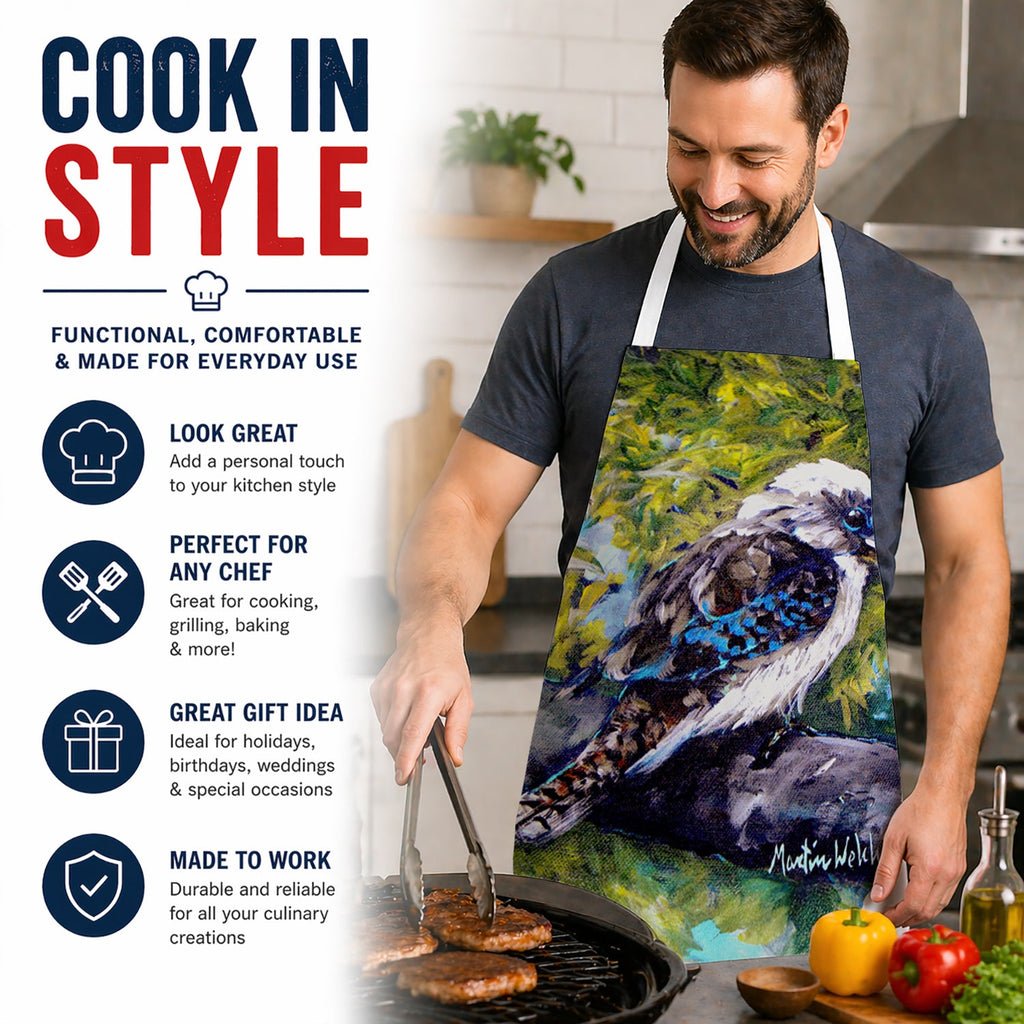 G'Day Mate Bird Apron Cooking Kitchen Server Baking Crafts Gardening for Adult Women Men, Unisex, Large, Multicolor