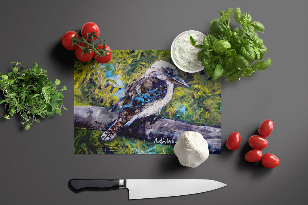 G'Day Mate Bird Cutting Board Tempered Glass Kitchen Cutting Surface, Heat Resistant Chopping, Non-Slip Feet, Food Prep & Serving