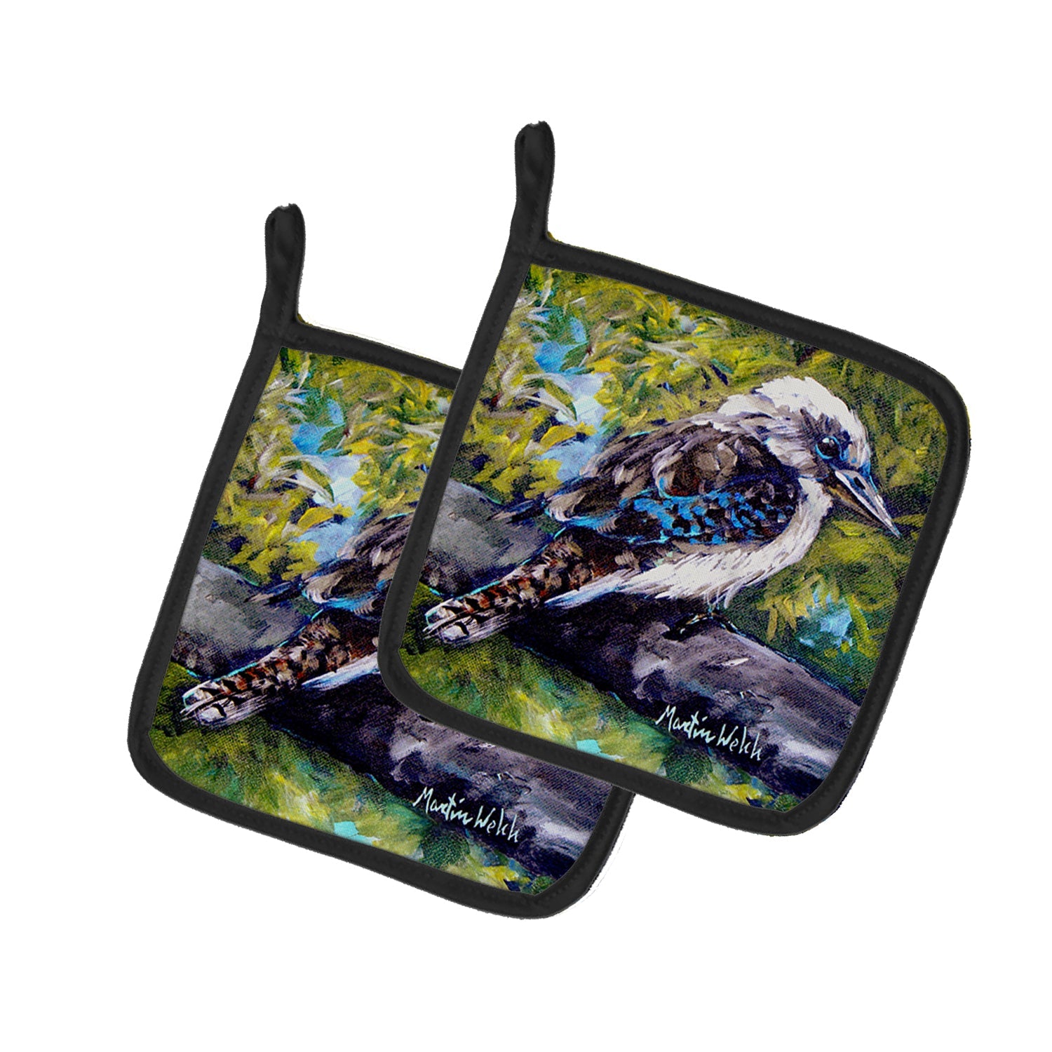 G'Day Mate Bird Pot Holder Set of 2 Heat Resistant Quilted Hot Pads 7.5 x 7.5 Inch, Insulated Kitchen Trivets for Cooking & Baking