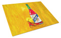 Got Sauce Hot Sauce Cutting Board Tempered Glass Kitchen Cutting Surface, Heat Resistant Chopping, Non-Slip Feet, Food Prep & Serving