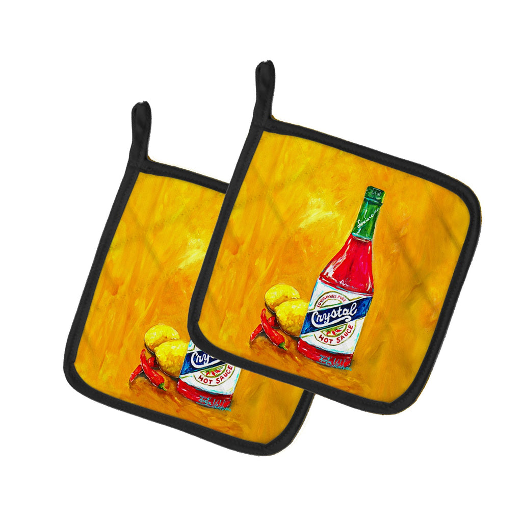 Got Sauce Hot Sauce Pot Holder Set of 2 Heat Resistant Quilted Hot Pads 7.5 x 7.5 Inch, Insulated Kitchen Trivets for Cooking & Baking