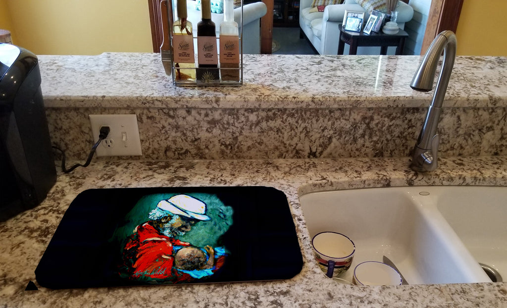 Grand Pappy and Baby Dish Drying Mat Absorbent Dish Drying Mat Pad for Kitchen Counter Dish Drainer Mat for Countertop, 14 x 21", Multicolor