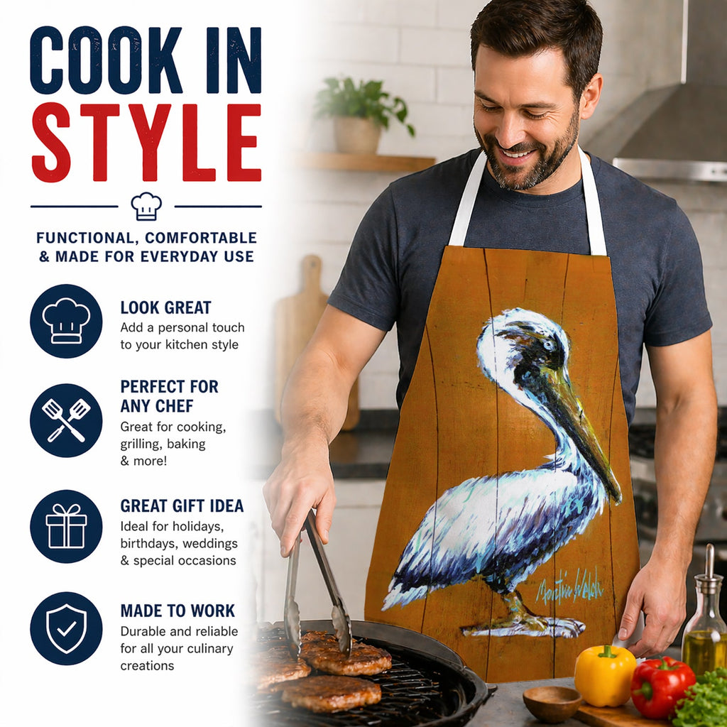 Hangin In Pelican Apron Cooking Kitchen Server Baking Crafts Gardening for Adult Women Men, Unisex, Large, Multicolor