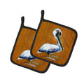Hangin In Pelican Pot Holder Set of 2 Heat Resistant Quilted Hot Pads 7.5 x 7.5 Inch, Insulated Kitchen Trivets for Cooking & Baking