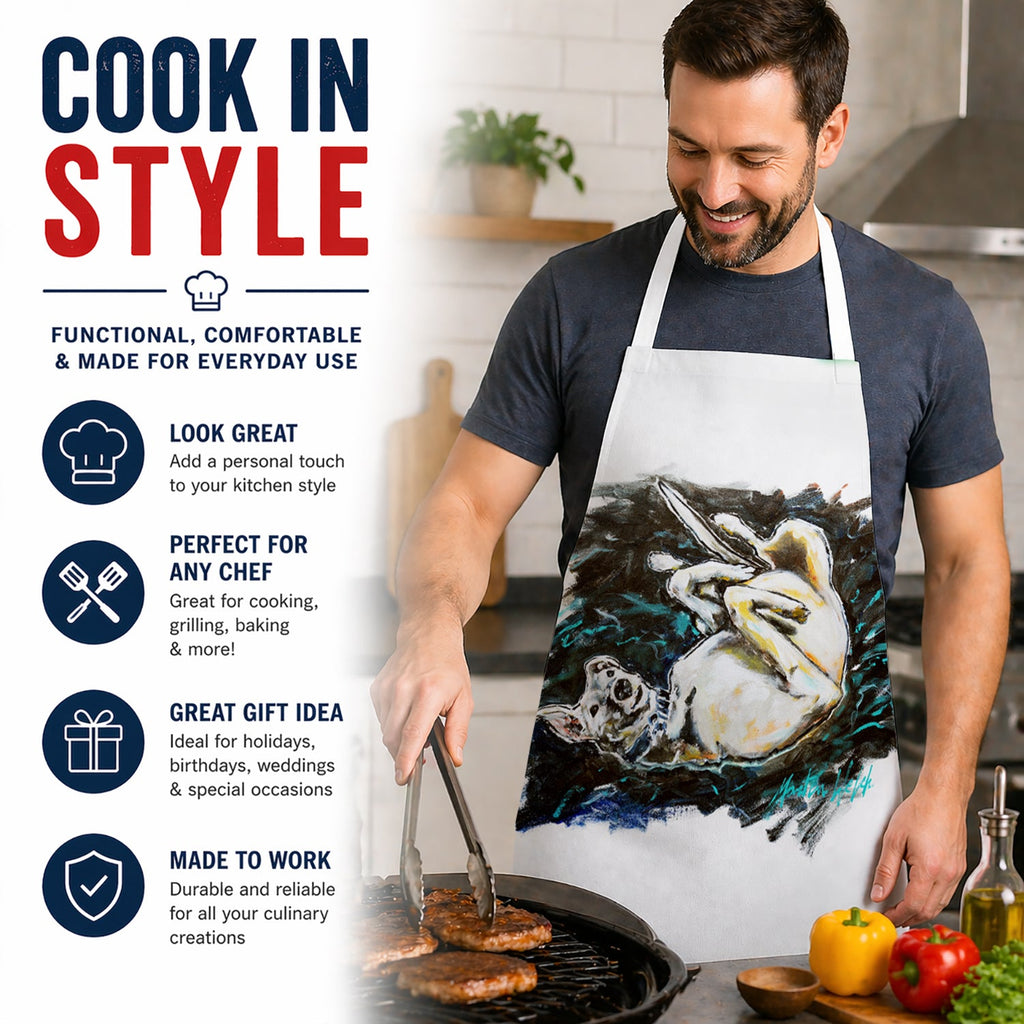 Happy Times Greyhoud Apron Cooking Kitchen Server Baking Crafts Gardening for Adult Women Men, Unisex, Large, Multicolor