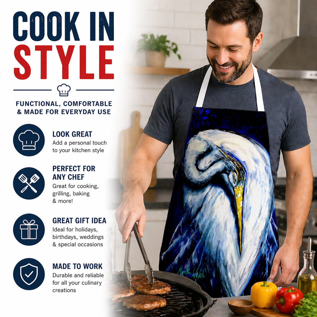 Heron Freshen Up Apron Cooking Kitchen Server Baking Crafts Gardening for Adult Women Men, Unisex, Large, Multicolor