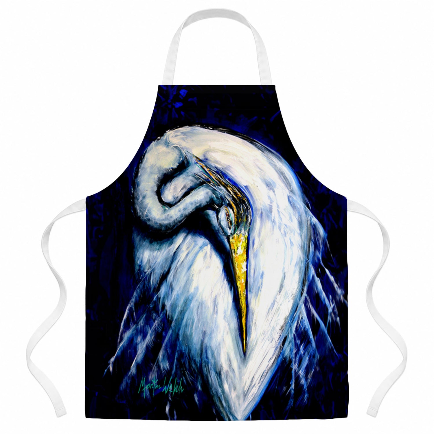 Heron Freshen Up Apron Cooking Kitchen Server Baking Crafts Gardening for Adult Women Men, Unisex, Large, Multicolor