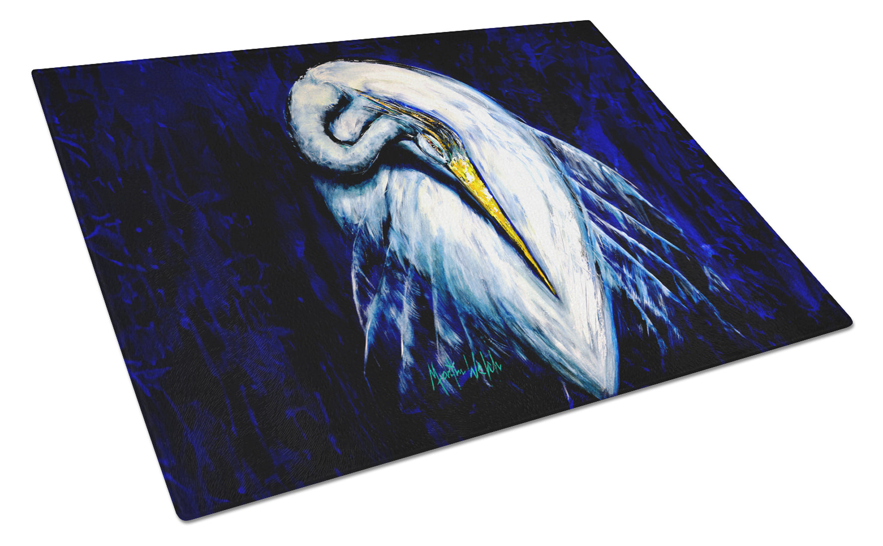 Heron Freshen Up Cutting Board Tempered Glass Kitchen Cutting Surface, Heat Resistant Chopping, Non-Slip Feet, Food Prep & Serving