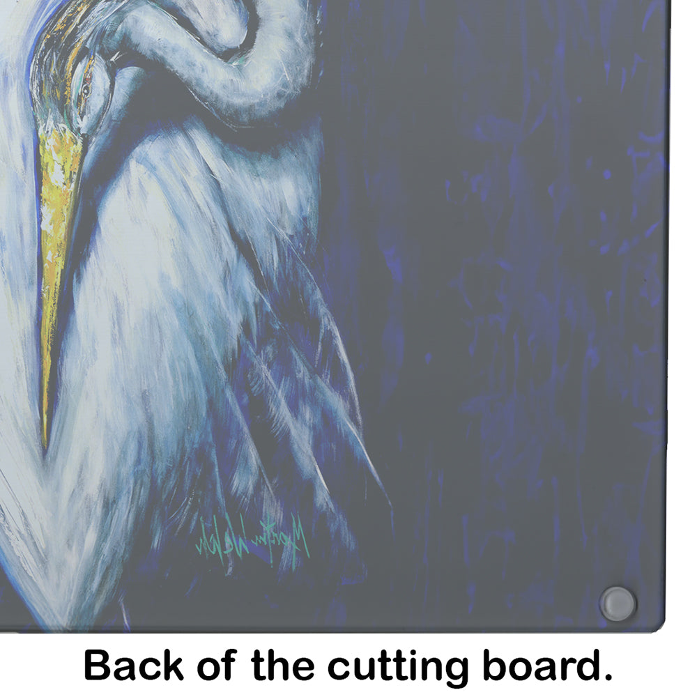Heron Freshen Up Cutting Board Tempered Glass Kitchen Cutting Surface, Heat Resistant Chopping, Non-Slip Feet, Food Prep & Serving