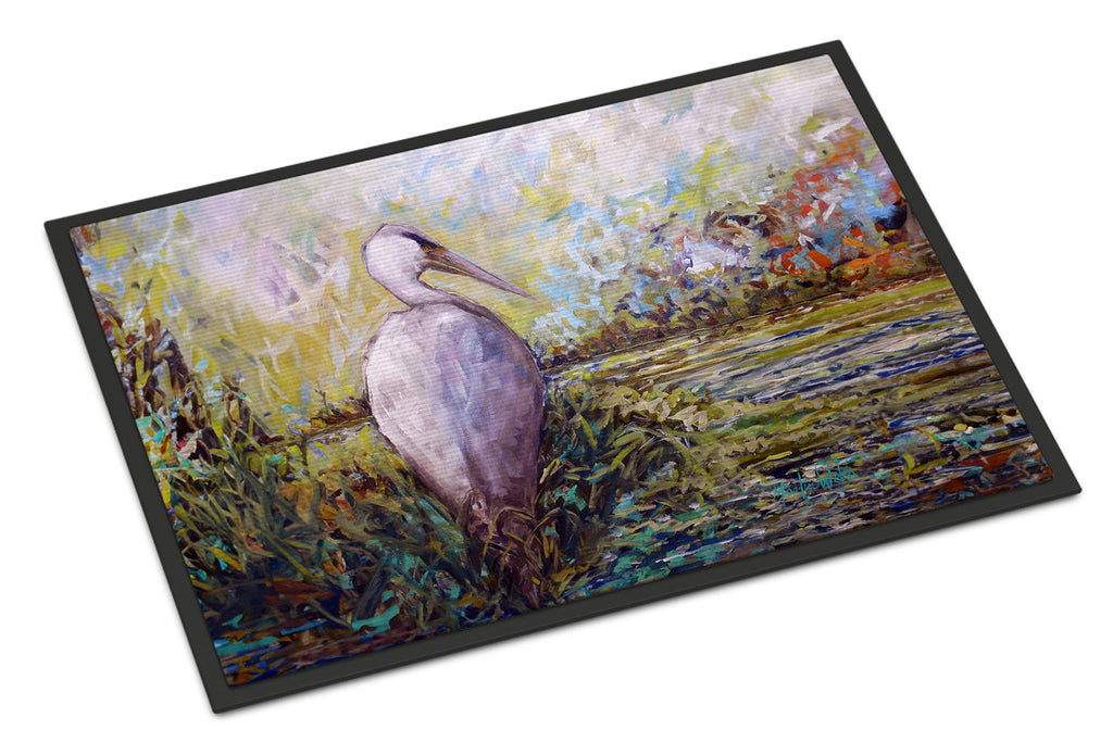 Heron in the Swamp Doormat Indoor Outdoor 18H X 27W Front Door Mat Rugs for Entryway, Non Slip Washable