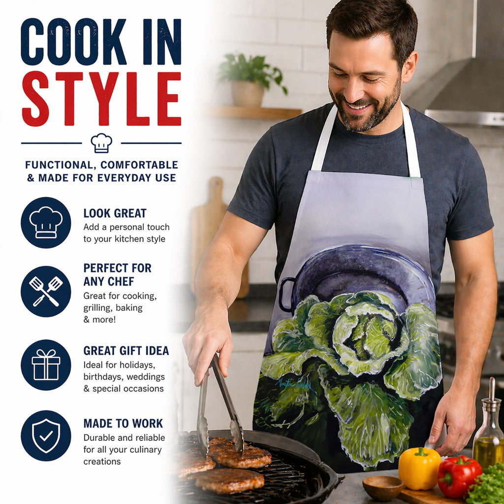 Home Grown In Plaquemines Parish Cabbage Apron Cooking Kitchen Server Baking Crafts Gardening for Adult Women Men, Unisex, Large, Multicolor
