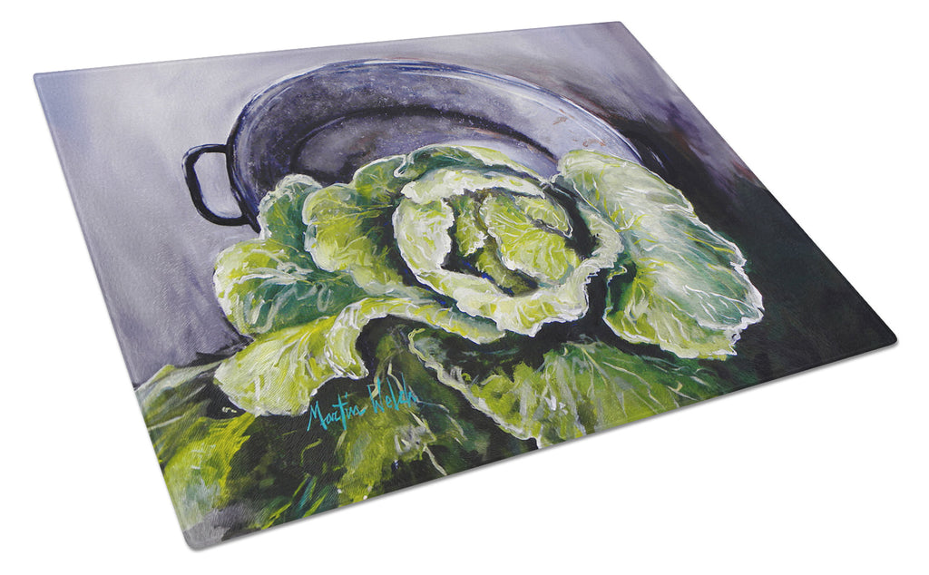 Home Grown In Plaquemines Parish Cabbage Cutting Board Tempered Glass Kitchen Cutting Surface, Heat Resistant Chopping, Non-Slip Feet, Food Prep & Serving