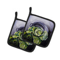 Home Grown In Plaquemines Parish Cabbage Pot Holder Set of 2 Heat Resistant Quilted Hot Pads 7.5 x 7.5 Inch, Insulated Kitchen Trivets for Cooking & Baking