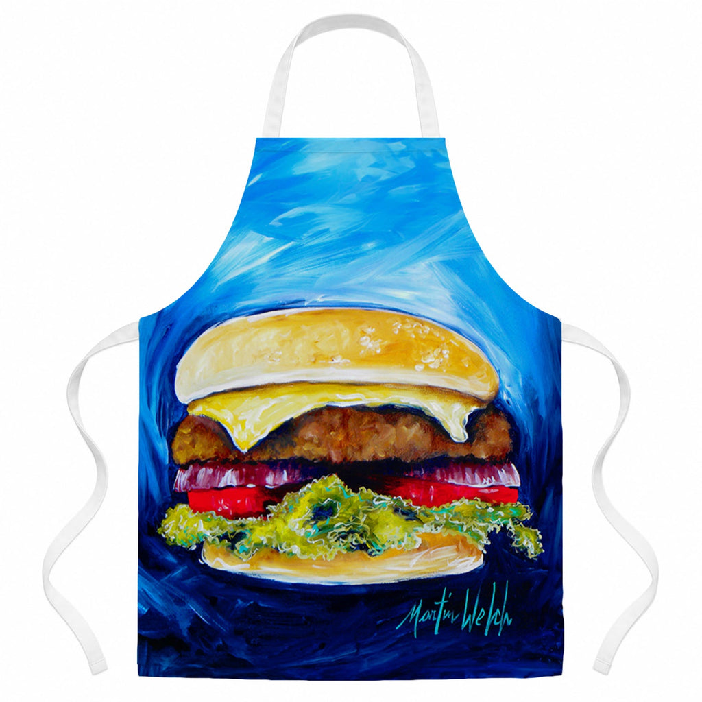 I Want Mine Dressed Hamburger Apron Cooking Kitchen Server Baking Crafts Gardening for Adult Women Men, Unisex, Large, Multicolor