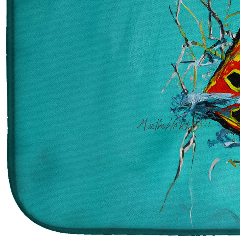 In The Marsh Red Fish Dish Drying Mat Absorbent Dish Drying Mat Pad for Kitchen Counter Dish Drainer Mat for Countertop, 14 x 21", Multicolor