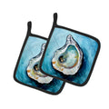 J Mac Oyster Pot Holder Set of 2 Heat Resistant Quilted Hot Pads 7.5 x 7.5 Inch, Insulated Kitchen Trivets for Cooking & Baking