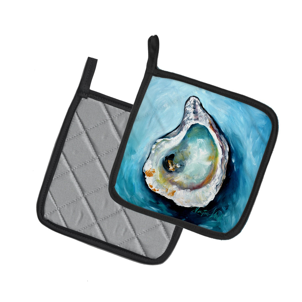 J Mac Oyster Pot Holder Set of 2 Heat Resistant Quilted Hot Pads 7.5 x 7.5 Inch, Insulated Kitchen Trivets for Cooking & Baking