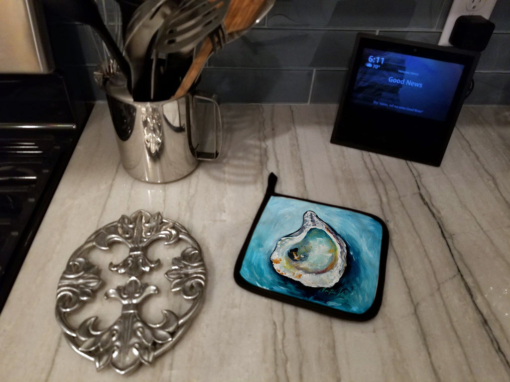 J Mac Oyster Pot Holder Set of 2 Heat Resistant Quilted Hot Pads 7.5 x 7.5 Inch, Insulated Kitchen Trivets for Cooking & Baking