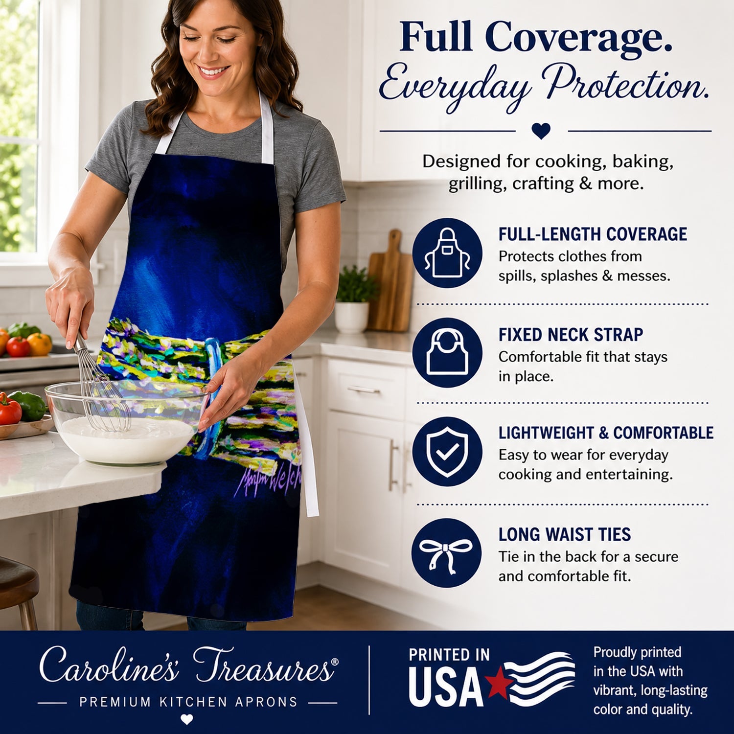 Jaimie's Bunch Asparagas Apron Cooking Kitchen Server Baking Crafts Gardening for Adult Women Men, Unisex, Large, Multicolor