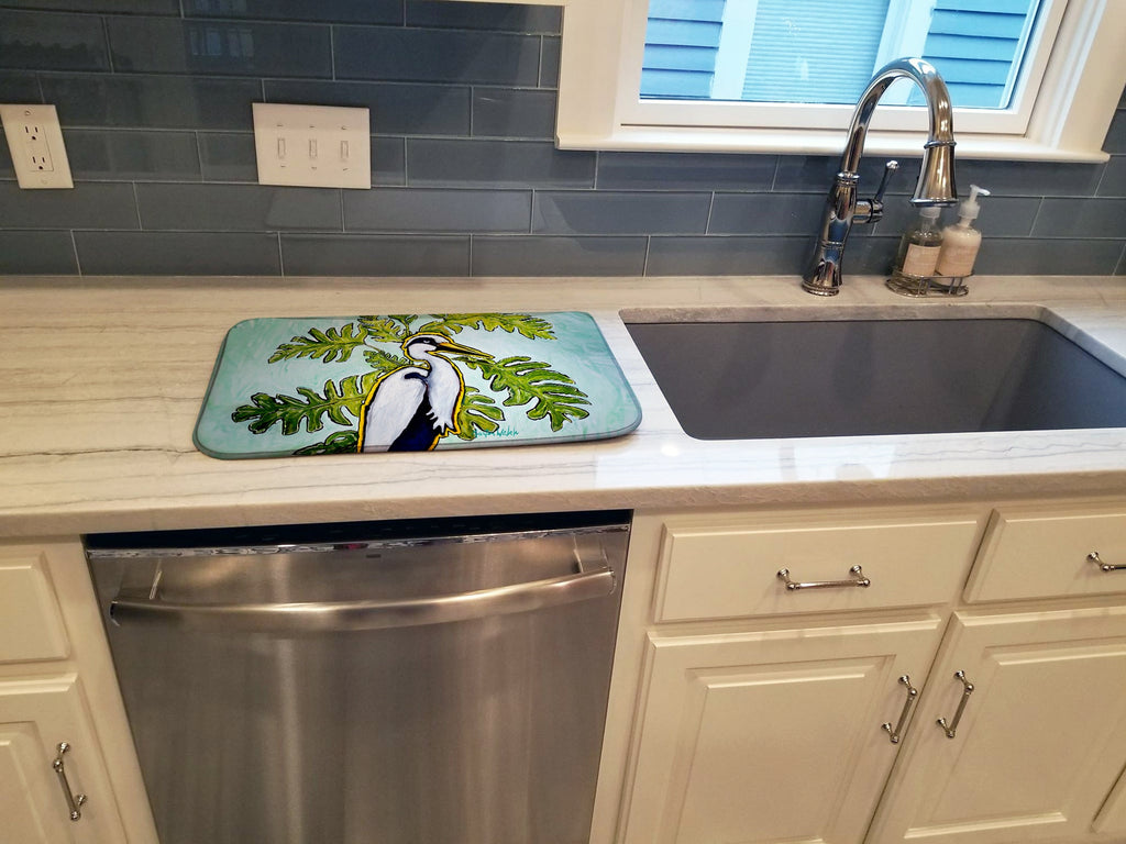 Jungle Fever Heron Dish Drying Mat Absorbent Dish Drying Mat Pad for Kitchen Counter Dish Drainer Mat for Countertop, 14 x 21", Multicolor