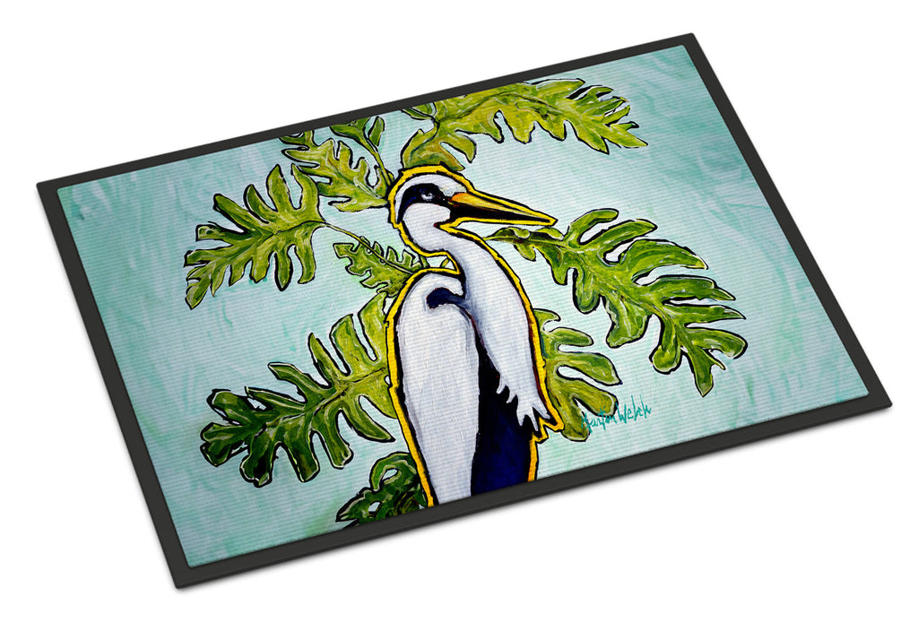 Jungle Fever Heron Doormat Indoor Outdoor 24H X 36W Front Door Mat Rugs for Entryway, Non Slip Washable Low Pile,
