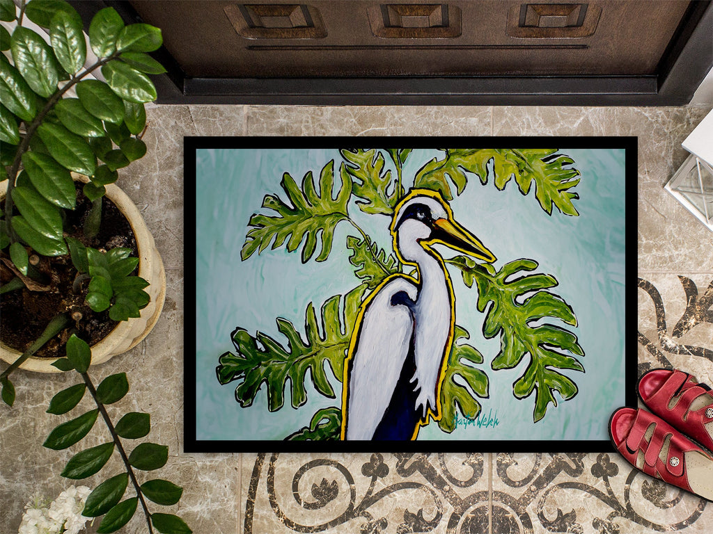 Jungle Fever Heron Doormat Indoor Outdoor 18H X 27W Front Door Mat Rugs for Entryway, Non Slip Washable