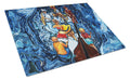 Kinda Jazzy Cutting Board Tempered Glass Kitchen Cutting Surface, Heat Resistant Chopping, Non-Slip Feet, Food Prep & Serving