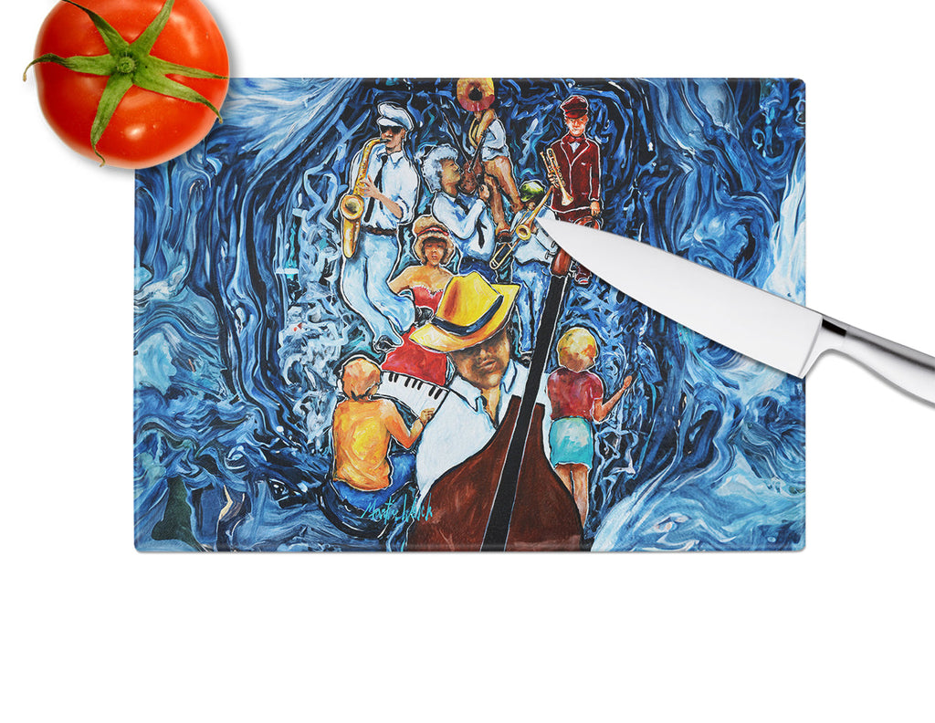 Kinda Jazzy Cutting Board Tempered Glass Kitchen Cutting Surface, Heat Resistant Chopping, Non-Slip Feet, Food Prep & Serving
