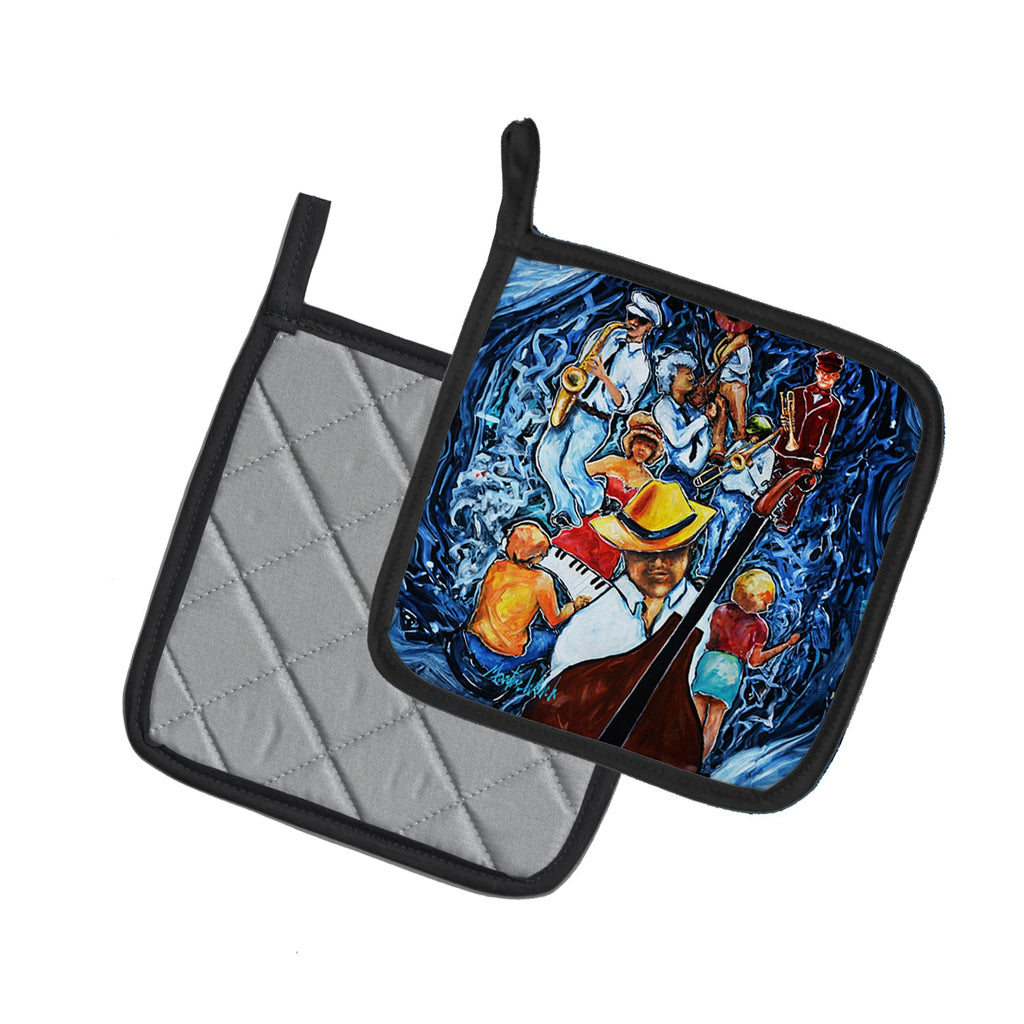 Kinda Jazzy Pot Holder Set of 2 Heat Resistant Quilted Hot Pads 7.5 x 7.5 Inch, Insulated Kitchen Trivets for Cooking & Baking