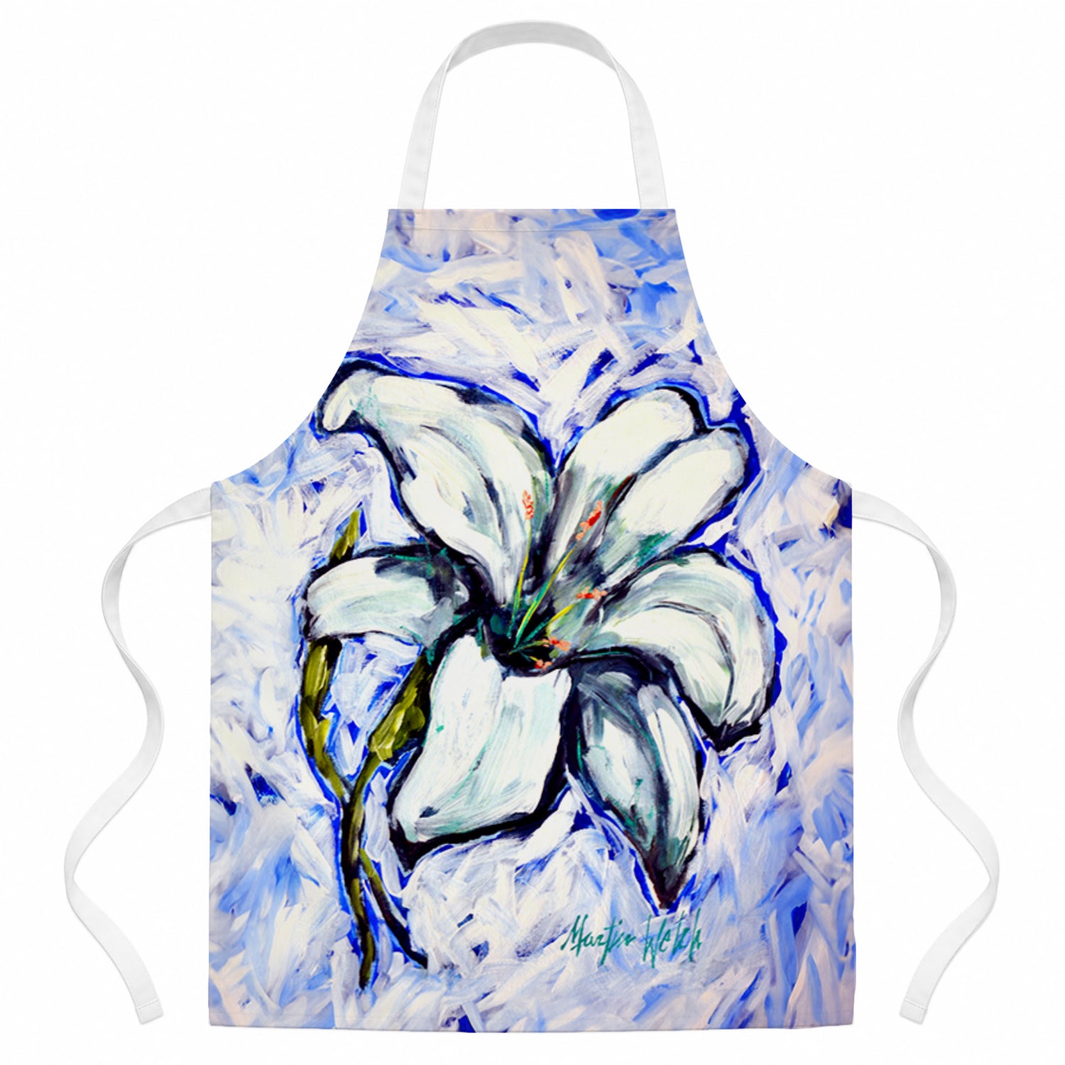 Lily Apron Cooking Kitchen Server Baking Crafts Gardening for Adult Women Men, Unisex, Large, Multicolor