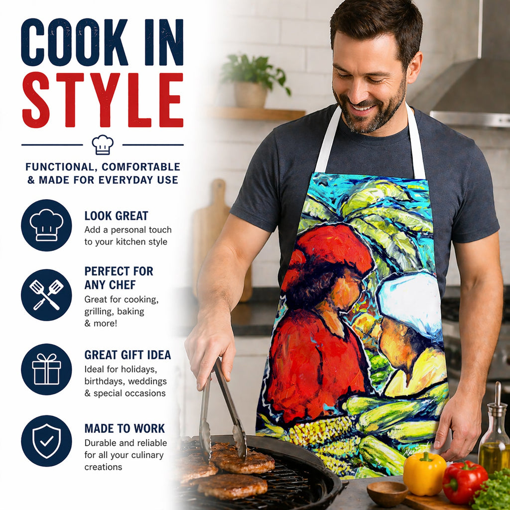 Market Day Apron Cooking Kitchen Server Baking Crafts Gardening for Adult Women Men, Unisex, Large, Multicolor