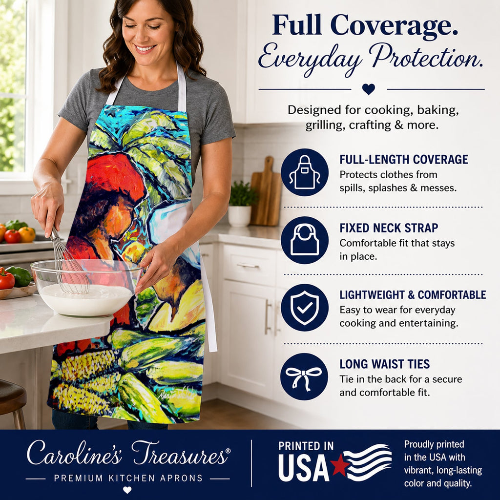 Market Day Apron Cooking Kitchen Server Baking Crafts Gardening for Adult Women Men, Unisex, Large, Multicolor
