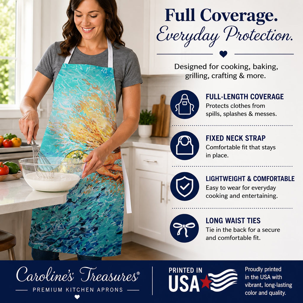 Mermaid After Your Heart Apron Cooking Kitchen Server Baking Crafts Gardening for Adult Women Men, Unisex, Large, Multicolor