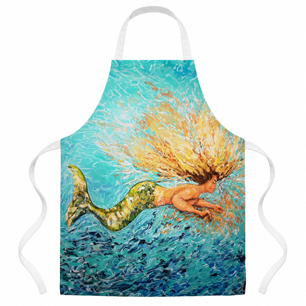 Mermaid After Your Heart Apron Cooking Kitchen Server Baking Crafts Gardening for Adult Women Men, Unisex, Large, Multicolor