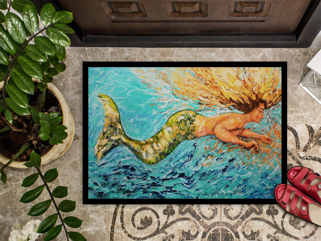 Mermaid After Your Heart Doormat Indoor Outdoor 24H X 36W Front Door Mat Rugs for Entryway, Non Slip Washable Low Pile,