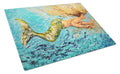 Mermaid After Your Heart Cutting Board Tempered Glass Kitchen Cutting Surface, Heat Resistant Chopping, Non-Slip Feet, Food Prep & Serving