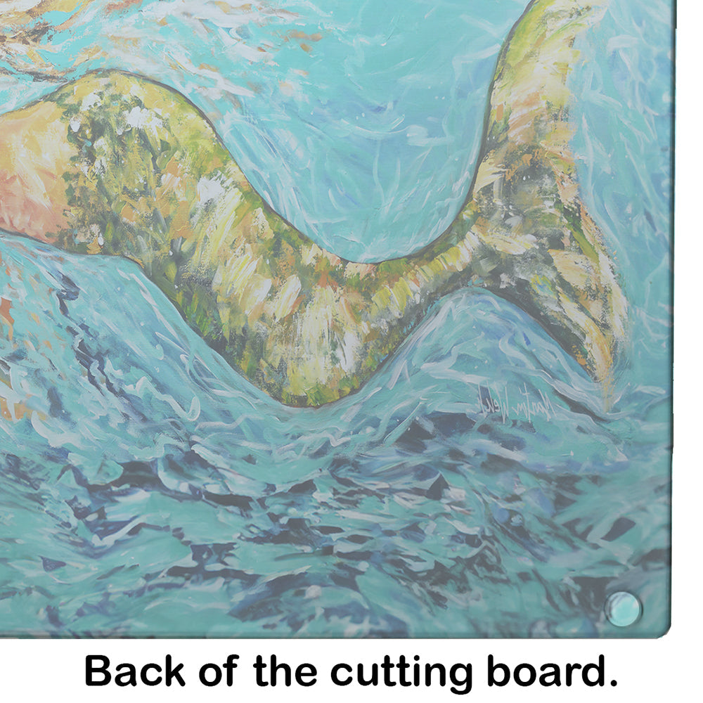 Mermaid After Your Heart Cutting Board Tempered Glass Kitchen Cutting Surface, Heat Resistant Chopping, Non-Slip Feet, Food Prep & Serving