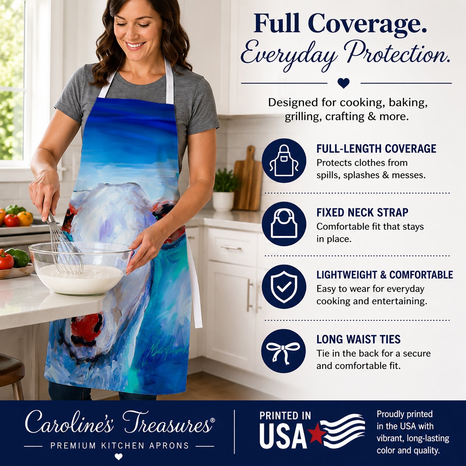 Move Over Cow Apron Cooking Kitchen Server Baking Crafts Gardening for Adult Women Men, Unisex, Large, Multicolor