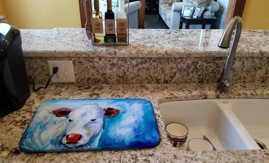 Move Over Cow Dish Drying Mat Absorbent Dish Drying Mat Pad for Kitchen Counter Dish Drainer Mat for Countertop, 14 x 21", Multicolor