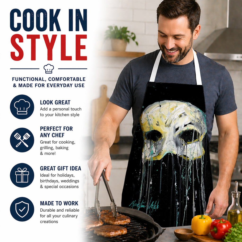 Mysterious Mask Apron Cooking Kitchen Server Baking Crafts Gardening for Adult Women Men, Unisex, Large, Multicolor