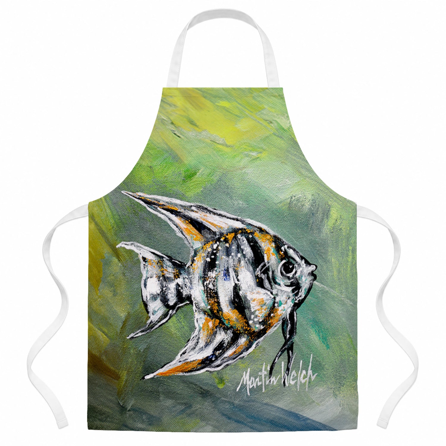 Nancys Fish Apron Cooking Kitchen Server Baking Crafts Gardening for Adult Women Men, Unisex, Large, Multicolor