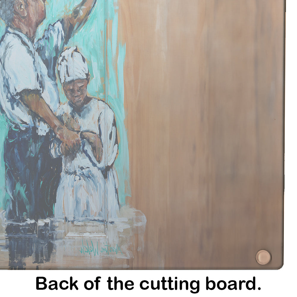 Nostalgic Just As I Am Cutting Board Tempered Glass Kitchen Cutting Surface, Heat Resistant Chopping, Non-Slip Feet, Food Prep & Serving