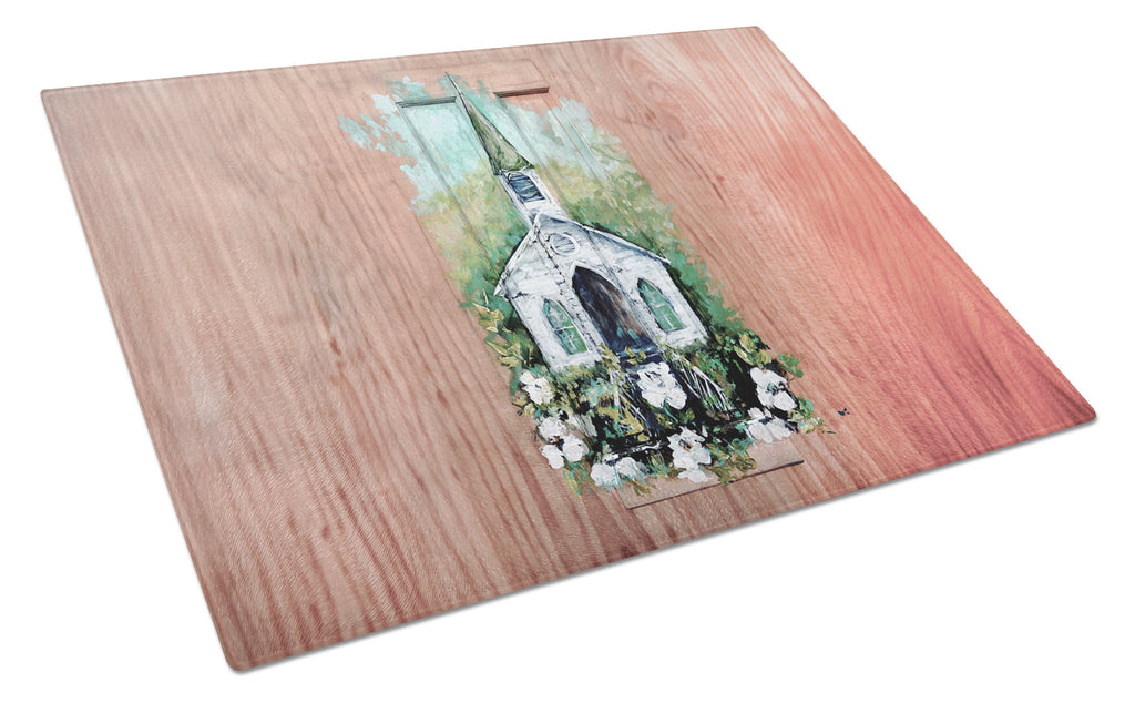Nostalgic Zion AME  Cutting Board Tempered Glass Kitchen Cutting Surface, Heat Resistant Chopping, Non-Slip Feet, Food Prep & Serving