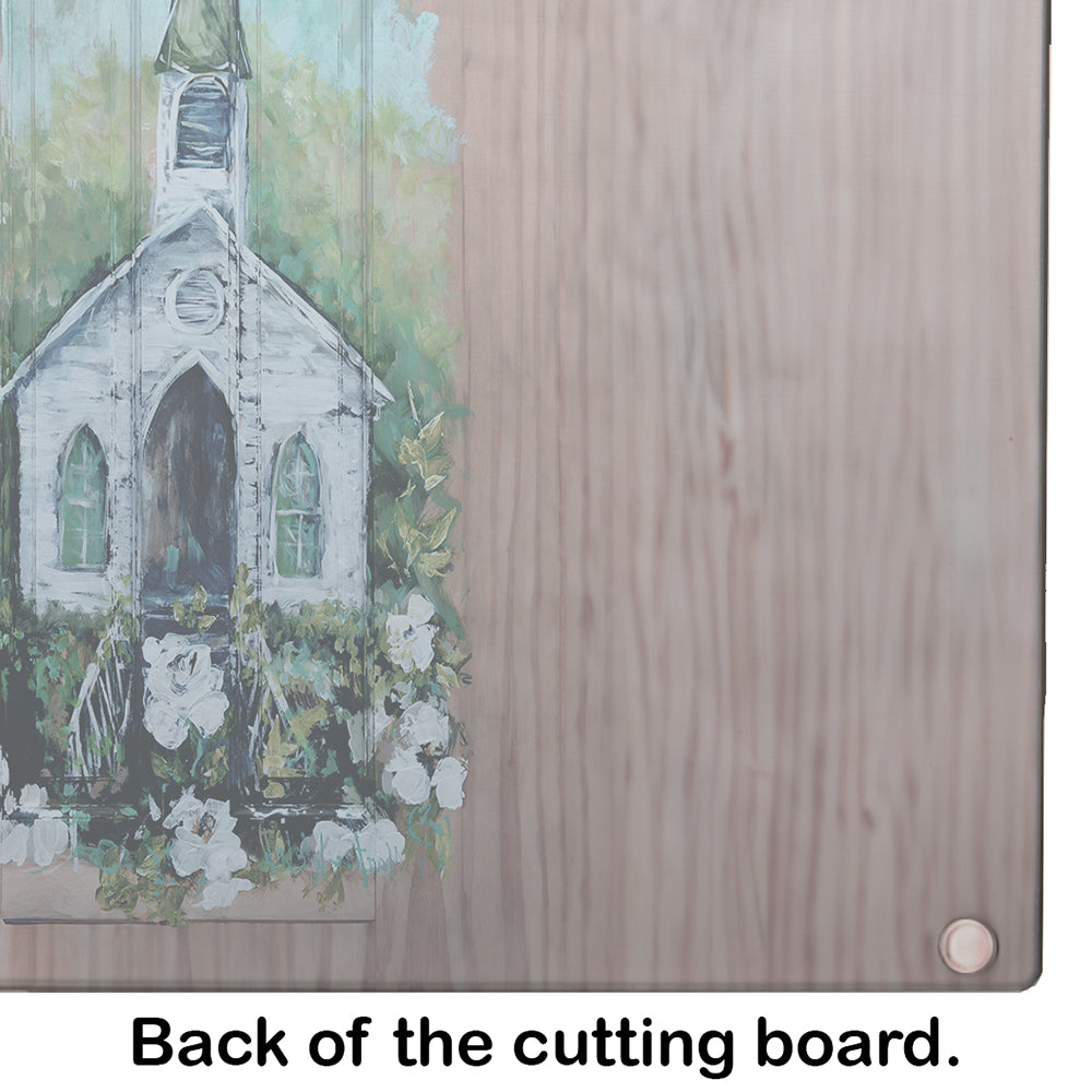 Nostalgic Zion AME  Cutting Board Tempered Glass Kitchen Cutting Surface, Heat Resistant Chopping, Non-Slip Feet, Food Prep & Serving