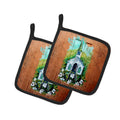 Nostalgic Zion AME  Pot Holder Set of 2 Heat Resistant Quilted Hot Pads 7.5 x 7.5 Inch, Insulated Kitchen Trivets for Cooking & Baking