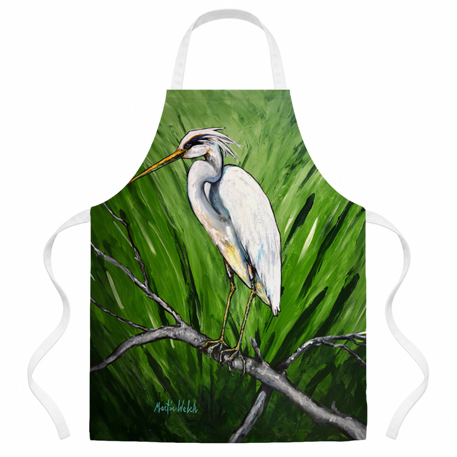 Heron On A Limb Apron Cooking Kitchen Server Baking Crafts Gardening for Adult Women Men, Unisex, Large, Multicolor