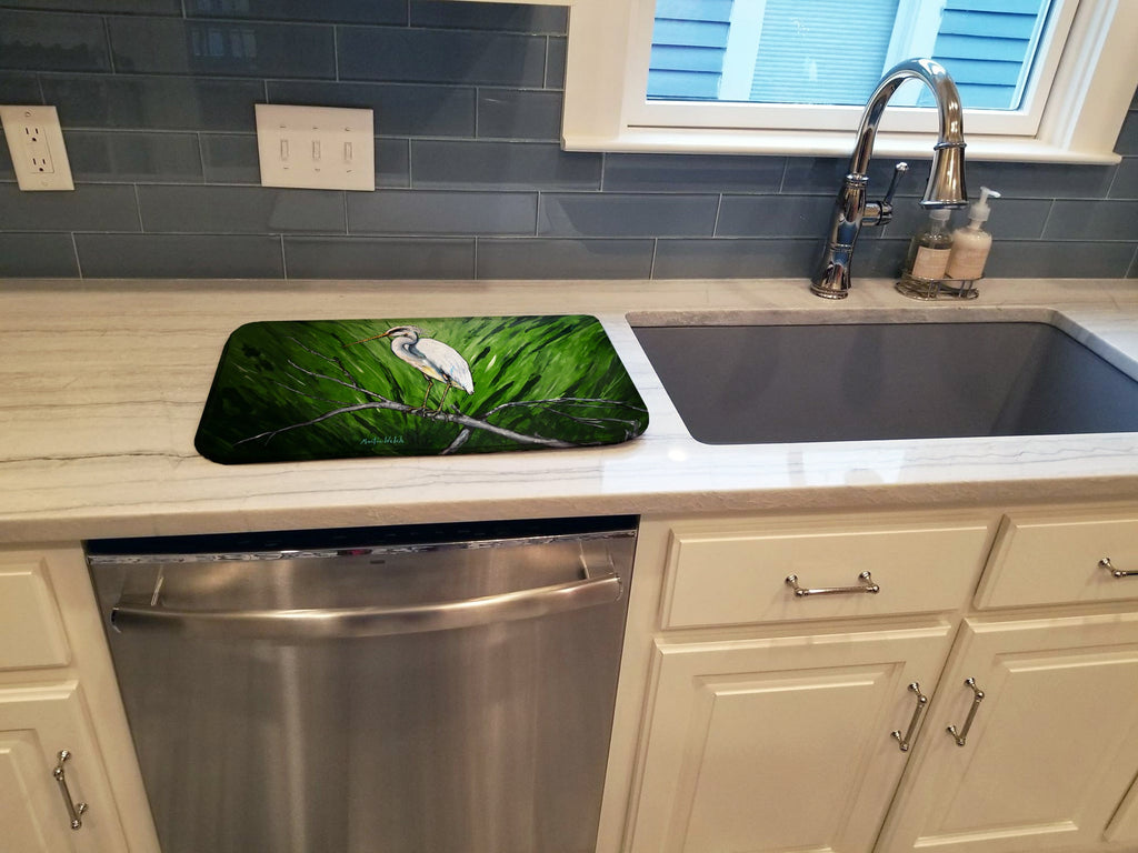 Heron On A Limb Dish Drying Mat Absorbent Dish Drying Mat Pad for Kitchen Counter Dish Drainer Mat for Countertop, 14 x 21", Multicolor